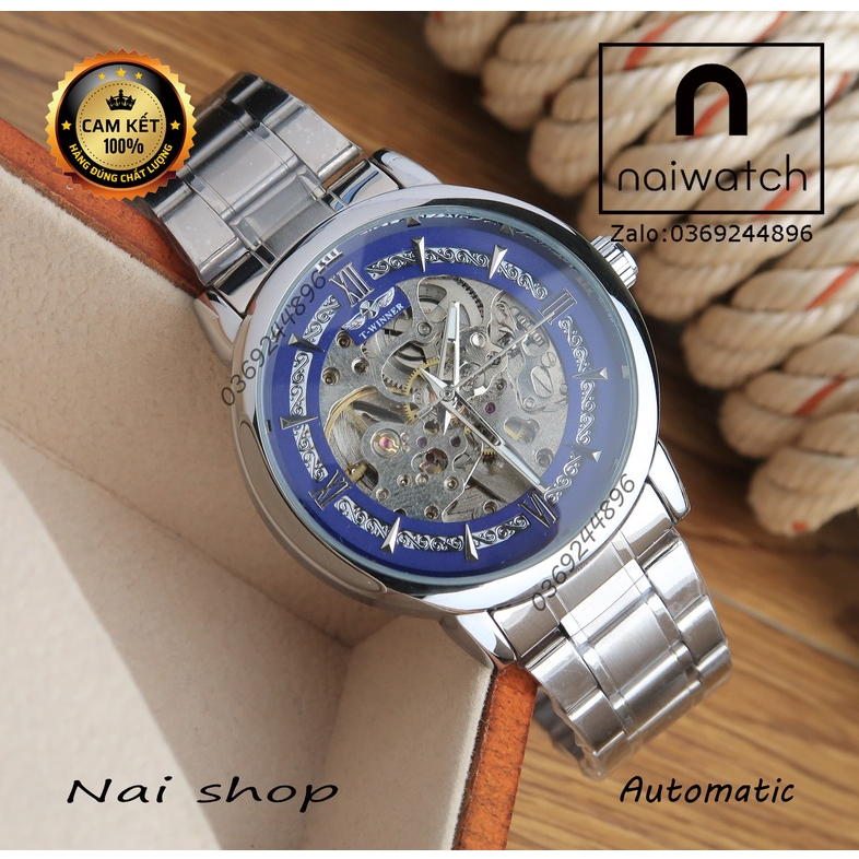 Đồng hồ nam Winner cơ lộ máy kiểu thiết kế trẻ trung năng động, dễ dàng ngắm các chi tiết máy cơ cực đẹp. Naiwatch