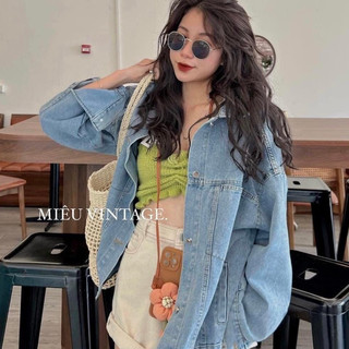 Áo khoác bò oversize phong cách ulzzang chất đẹp Áo khoác jean