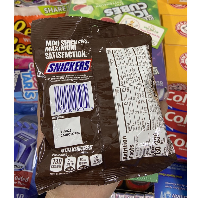 Socola Snickers nhân đậu phộng,caramel Minis