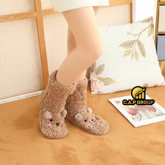 Tất vớ dày giữ ấm mùa Đông cho nữ và trẻ em hình Gấu dễ thương dễ thương