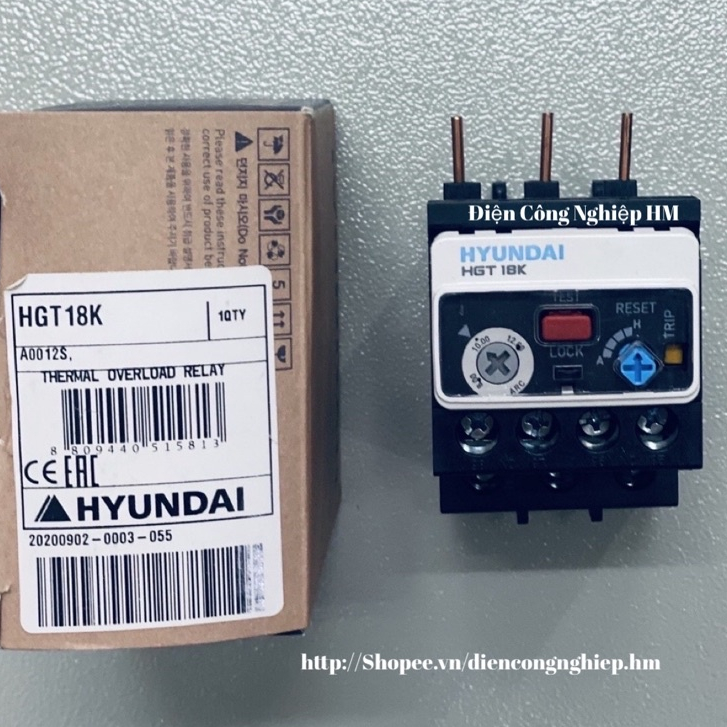 Relay Rơ Le Nhiệt Hyundai HGT18k Chính Hãng dùng cho khởi động từ dòng 9A-18A