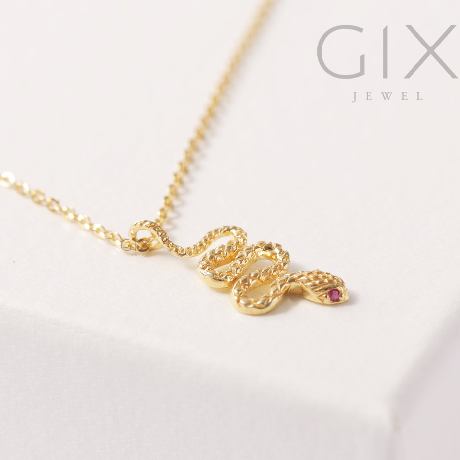 Dây chuyền bạc mạ vàng mặt dây rắn xoắn đuôi đẹp bí ẩn Gix Jewel DC11