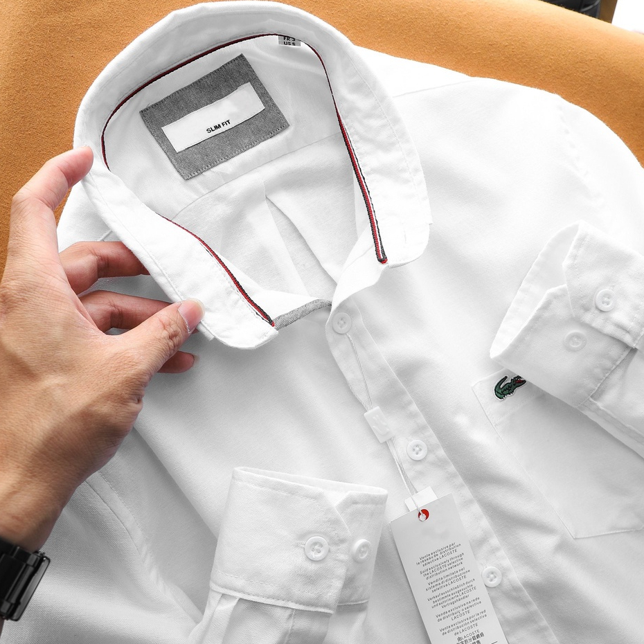 Áo sơ mi Oxford Dài Tay Xuất Dư Big Size, Sơ Mi Cao Cấp, Mềm Mịn Sang Trọng, Màu Trắng - BASICHOUSE