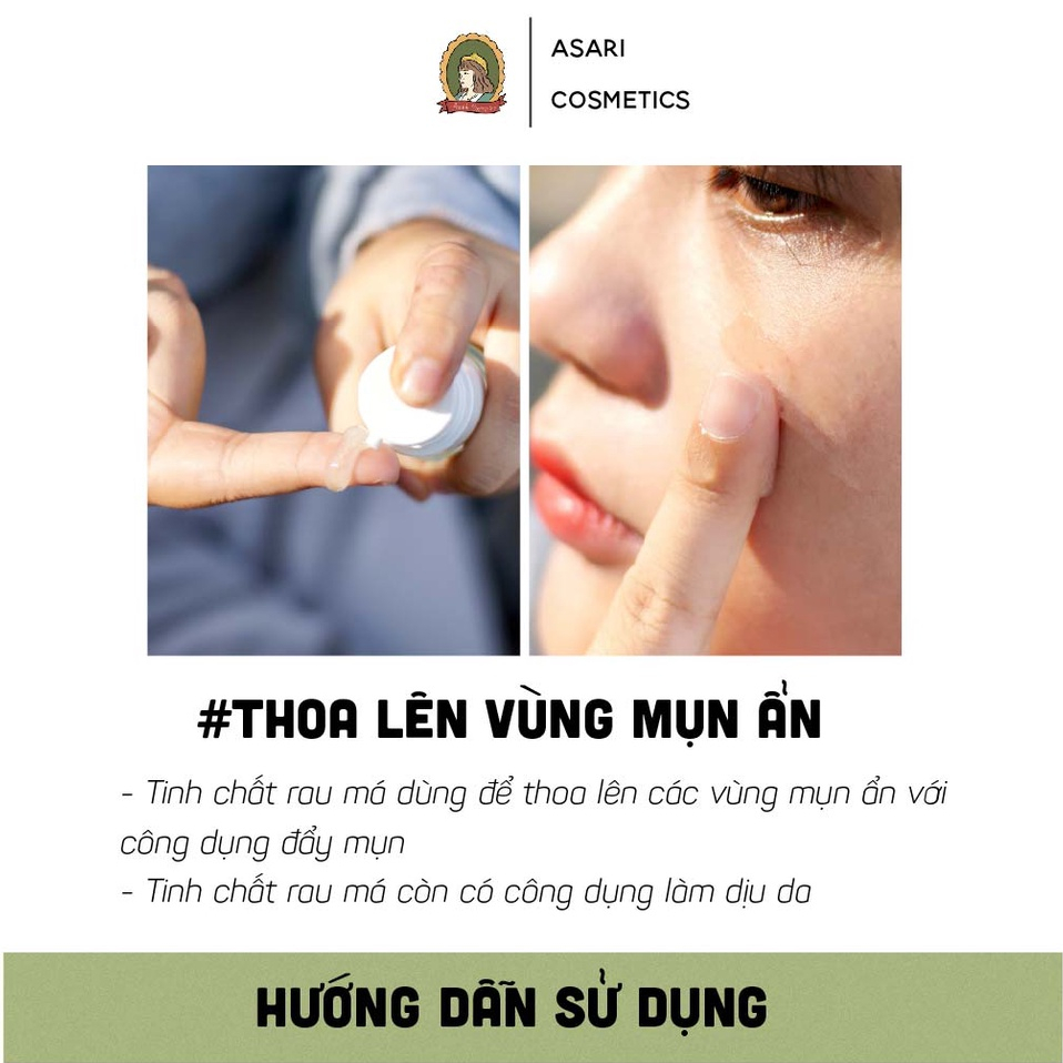 Tinh chất chấm mụn rau má cho da mụn ẩn, kích ứng Asari Cosmetics