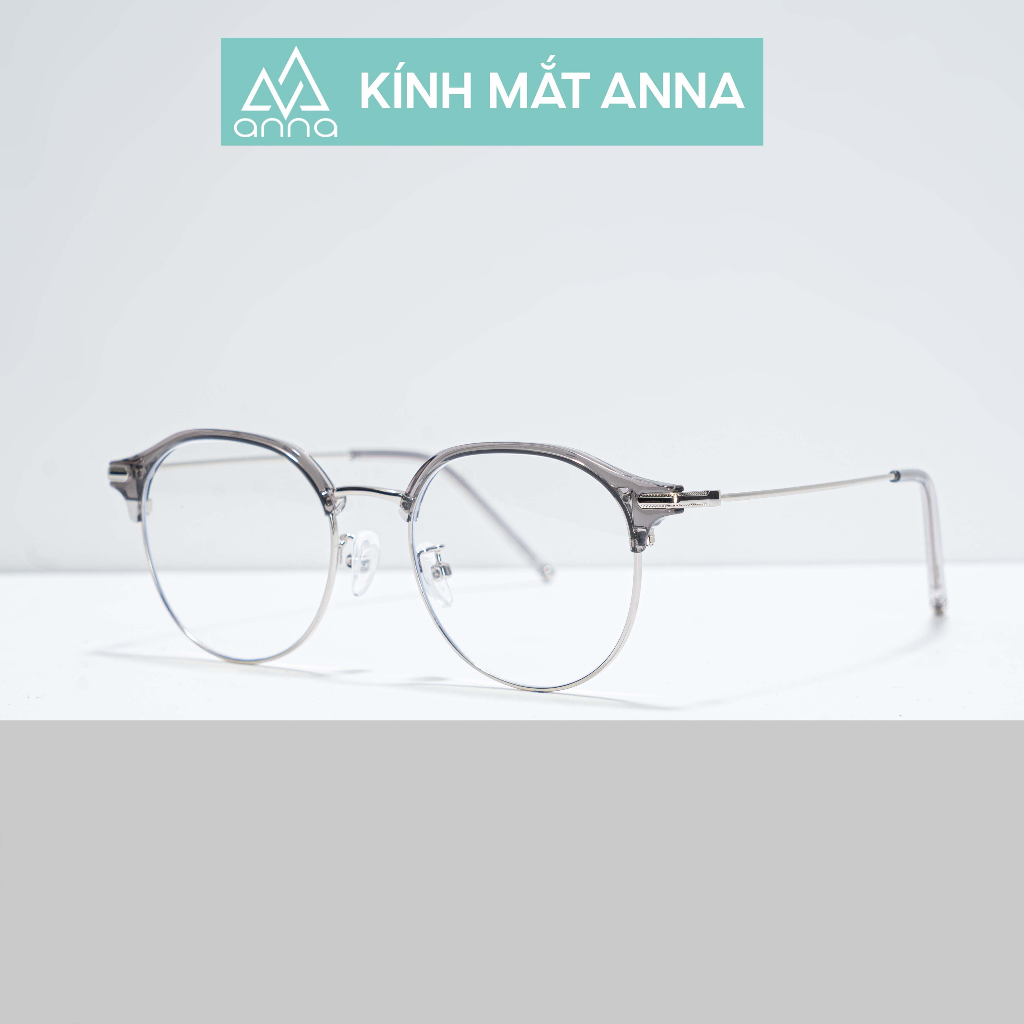 Gọng kính mắt thời trang ANNA nam nữ dáng tròn chất liệu kim loại cao cấp 400CN014