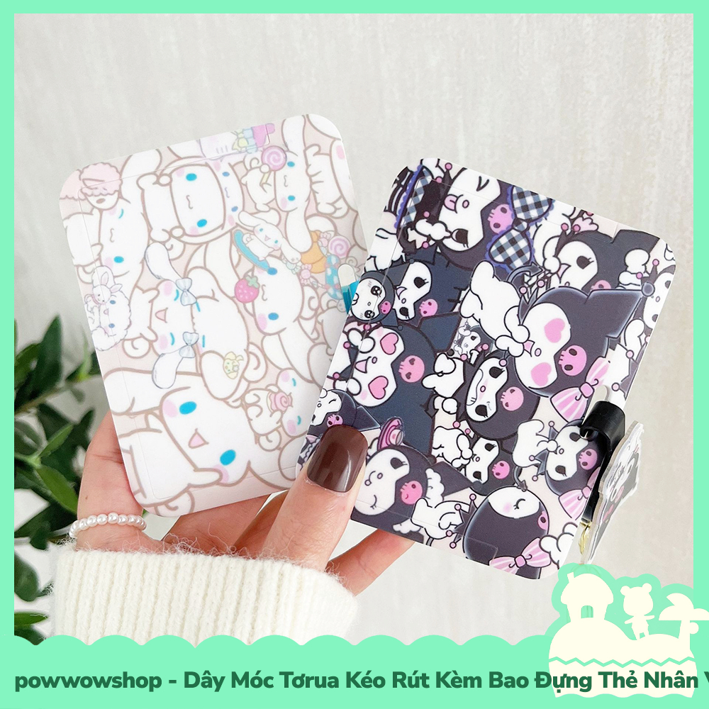 [Sẵn VN - Hỏa Tốc] NGANG Dây Móc Tơrua Kéo Rút Kèm Bao Đựng Thẻ Nhân Viên Nhựa PC Phong Cách Nhân Vật Hoạt Hình Sanrio M