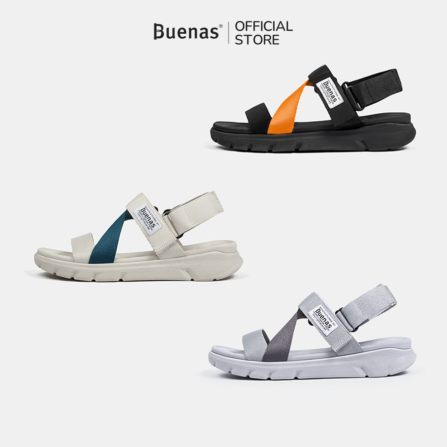 Sandal nam nữ Buenas 2828 - dép xăng-đan học sinh đi học đế cao 3 phân