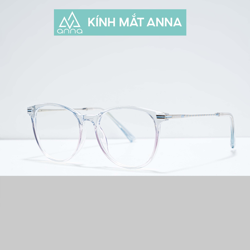 Gọng kính mắt thời trang ANNA nam nữ dáng tròn chất liệu kim loại cao cấp 400CN009