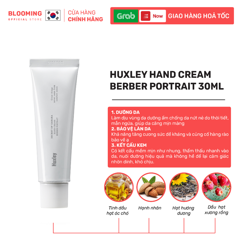 Kem dưỡng da tay hương xương rồng Huxley Hand Cream Berber Portrait 30ml