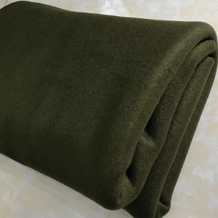 Vải Khúc Dạ Nỉ Xanh Rêu Đậm Khổ 1m5 - Vải Dày Dặn, Co Giãn - May Áo Khoác, Chân Váy