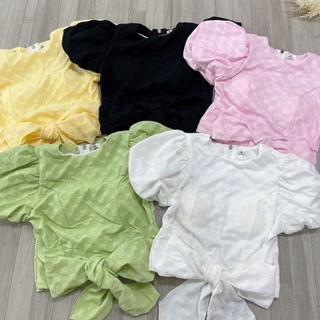áo kiểu tay phồng nơ eo