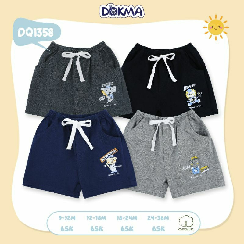 DQ1358 Quần đùi cộc bé trai cotton Dokma (12-36m)
