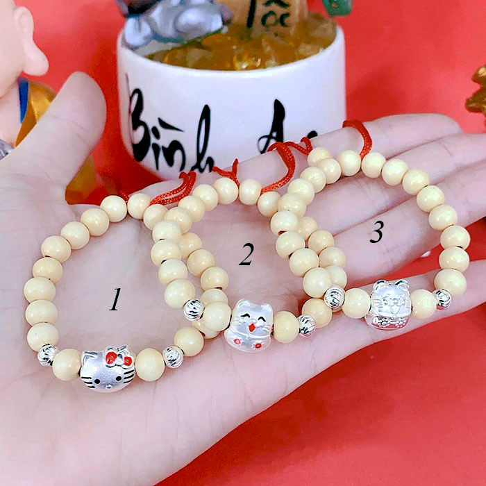 Vòng dâu tằm giáp mèo 2023 - giáp hổ, con giáp bạc chống giật mình, mang lại bình an cho bé