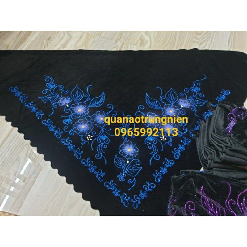 Khăn nhung đội đầu cho bà, khăn nhung tam giác bà già