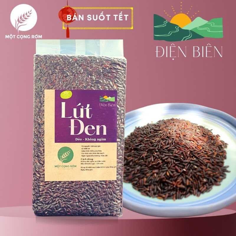 Gạo Lứt Đen Điện Biên gạo lứt dẻo, hữu cơ, giúp giảm cân, cho người tiểu đường, túi hút chân không | Một Cọng Rơm