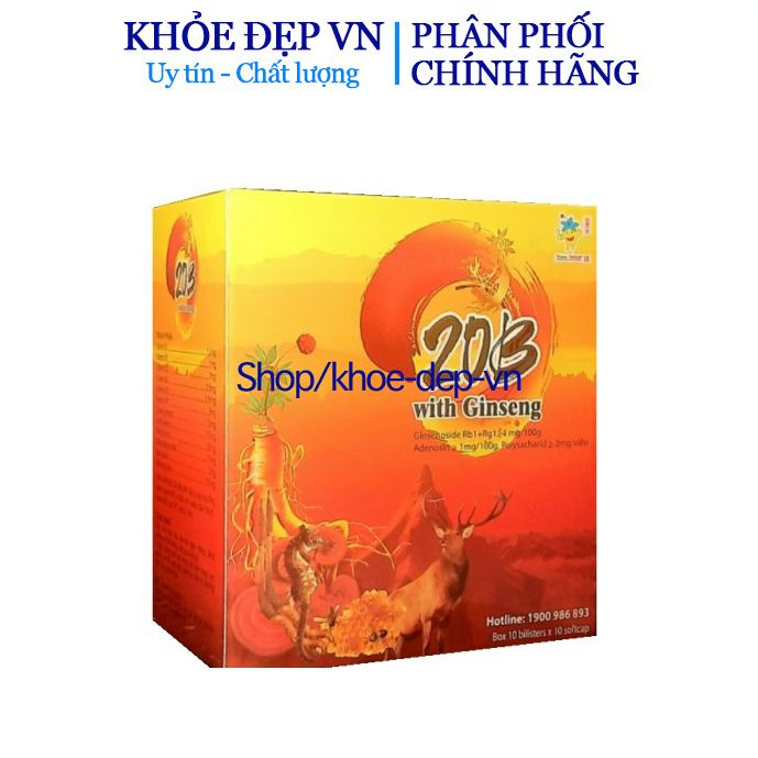 Viên uống bồi bổ cơ thể Vitamin 20B Ginseng giúp ăn ngon ngủ tốt, phục hồi cơ thể, bổ sung vitamin cho cơ thể  - Hộp 100