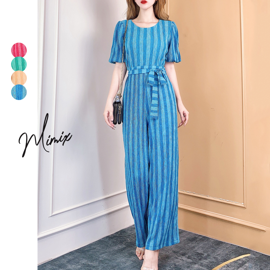 [Mã FATP17 giảm 50K đơn 200K] Jumpsuit họa tiết sọc tay phồng MIMIX CA5225 | BigBuy360 - bigbuy360.vn