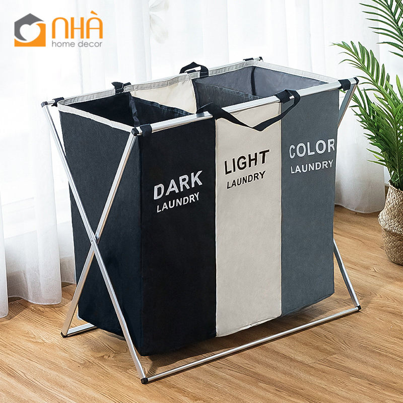 Sọt Để Đồ Vải Oxford Chống Thấm Chân Đế Gấp Kim Loại PA9541