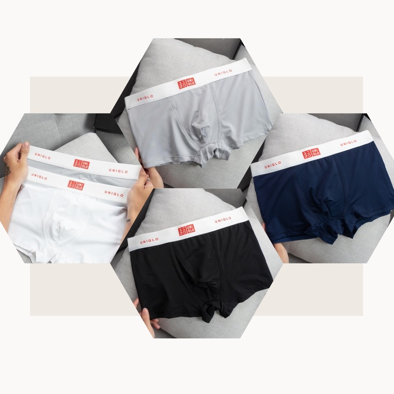 Quần Sịp (Chíp) Đùi Nam UNIQLO Boxer chất vải thun lạnh cao cấp Thoáng Mát co giản 4 chiều,quần Lót nam Size To 80kg