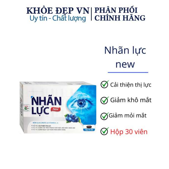 Viên uống nhãn lực new hỗ trợ cải thiện thị lực , giảm tình trạng khô mắt, mỏi mắt – hộp 30 viên