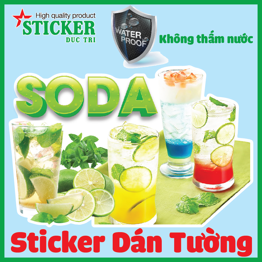 Decal Miếng Dán SODA 🔥𝑭𝒓𝒆𝒆𝒔𝒉𝒊𝒑 Hình Dán Tường Cửa Kính Tiệm - Decal Trang Trí Chống Nước, Màu Sắc Thu Hút Nổi Bật