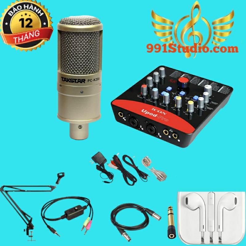 bộ Hát icon upod pro và Mic K200 Bảo hành 2 Năm