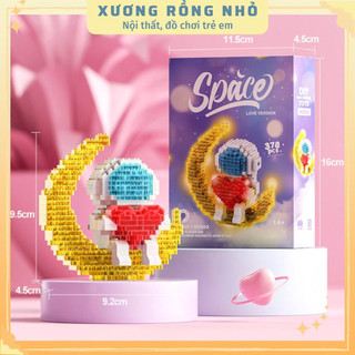 Mô hình phi hành gia có đèn Space bricks, đồ chơi lắp ráp Phi Hành Gia 3D Có Đèn