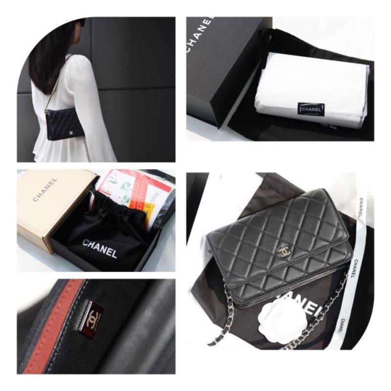 Túi xách nữ thời trang C.N da caviar tag bạc sz19cm đẹp dã man fullbox 2 lớp