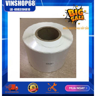 Decal in nhiệt 58x40mm in mã vạch, in tem phụ, tem cân điện tử 58x40