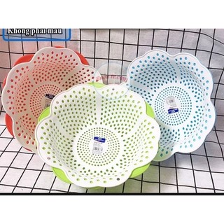Bộ thau rổ hoa mai màu ngẫu nhiên 24cm