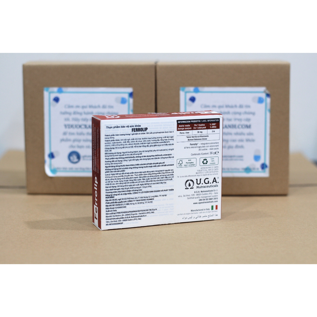 Mua  Sắt sinh học FERROLIP, 20 gói, Bổ sung sắt cho bà bầu, người thiếu máu - Y Dược Xanh