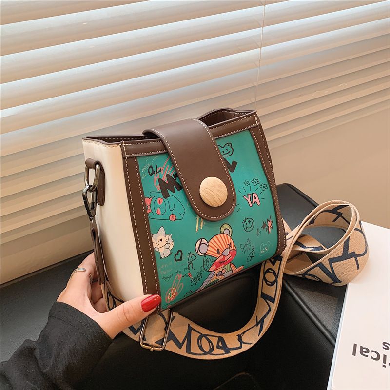 Túi đeo vai nữ da PU cao cấp HV23 hình dễ thương dây bản to - túi đeo chéo nữ PU