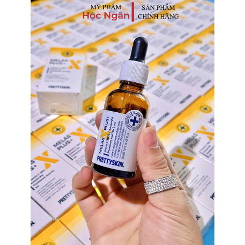 Serum PrettySkin Melas X Plus + Tinh chất  dưỡng trắng da mờ thâm nám Myphamhocngan1 30ml