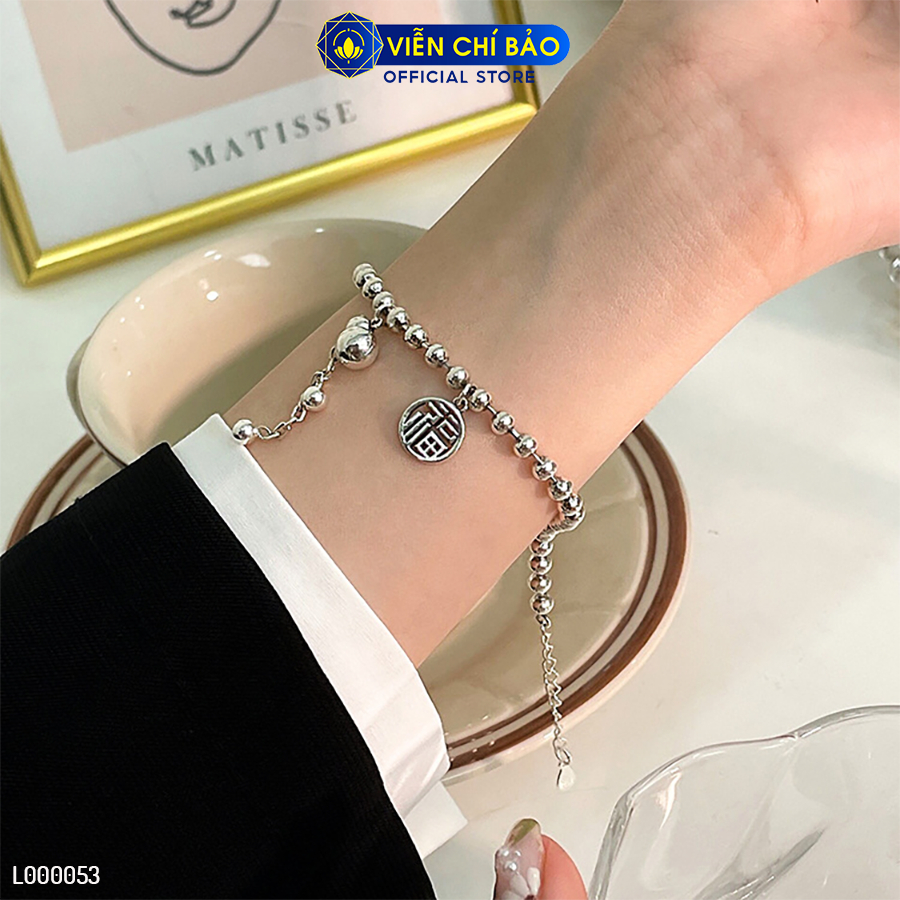 Lắc tay bi charm hồ lô chữ phúc chất liệu bạc Thái 925 thời trang phụ kiện trang sức nữ Viễn Chí Bảo L000053