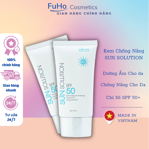 Kem Chống Nắng Morena Sun Solution Dưỡng ẩm, chống nắng cho da chỉ số SPF50+ Fuho Cosmetics