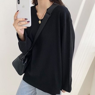 Áo thun dài tay dáng rộng bigsize Vavasa phong Hàn Quốc thời trang thu đông chất liệu len tổ ong A02