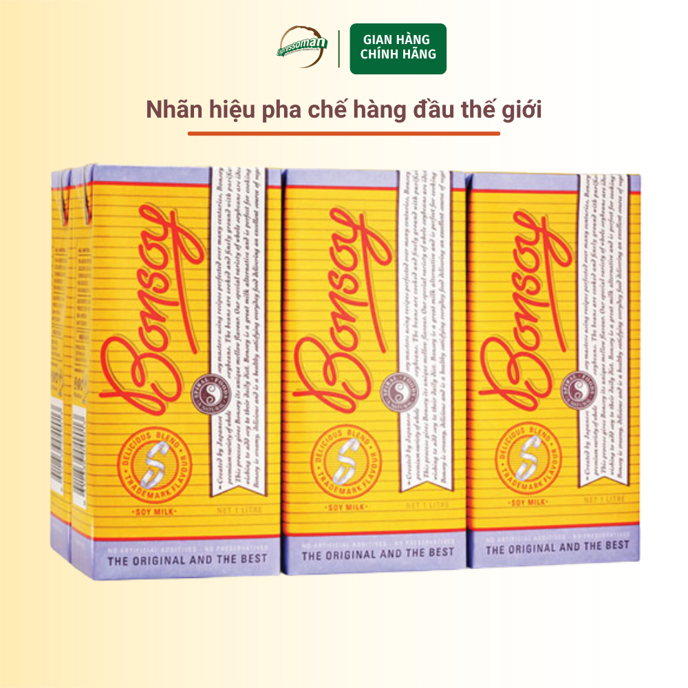 BONSOY Úc - Thùng 6 Hộp - Sữa Đậu Nành Hữu Cơ - Nhập Khẩu - Nguyên Liệu Pha Chế - Latte