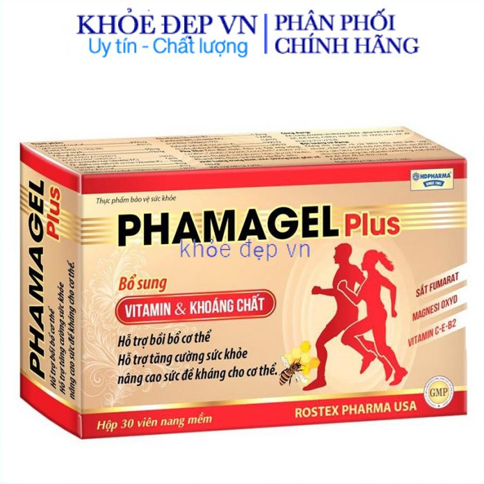 Vitamin tổng hợp PHAMAGEL Plus tăng hệ miễn dịch - Hộp 30 viên