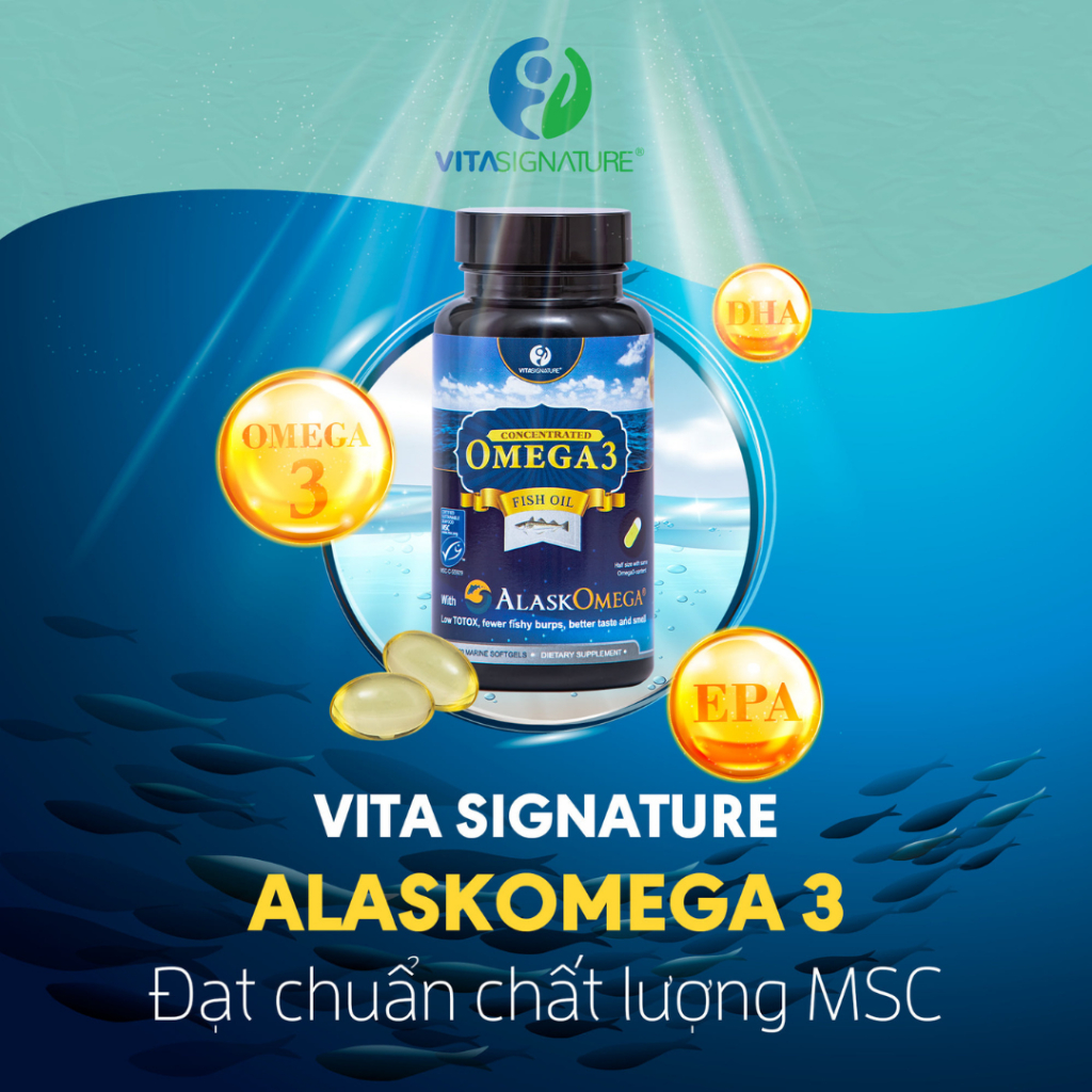 Viên Uống Dầu Cá Omega 3 Fish Oil Nhập Khẩu Chính Hãng Từ Đức AlaskOmega