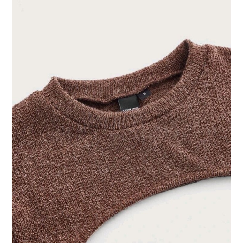 Pass áo crop thun nâu