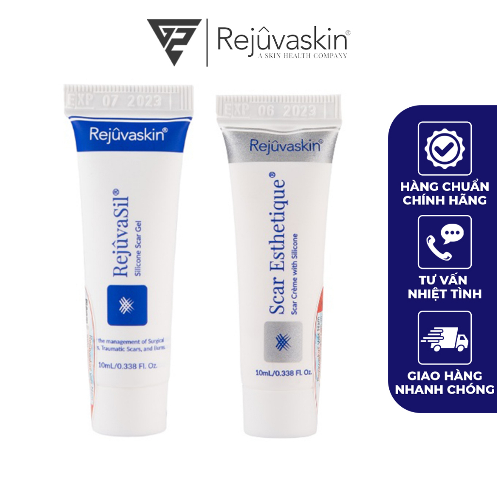 Combo chăm sóc da Rejuvaskin ngăn ngừa và xoá bỏ mọi loại sẹo Scar Esthetique10ml và Rejuvasil 10ml