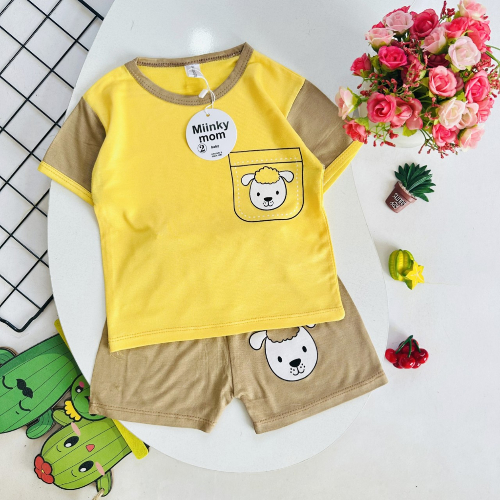 Đồ bộ bé trai , đồ bộ bé gái cộc tay thun lạnh cho bé từ 5kg đến 15kg - JKIDSVN