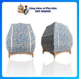 Áo hoa lồng chim chào mào, áo lồng vuông/sing/thái hàng siêu đẹp, Mẫu hoa xanh nhí