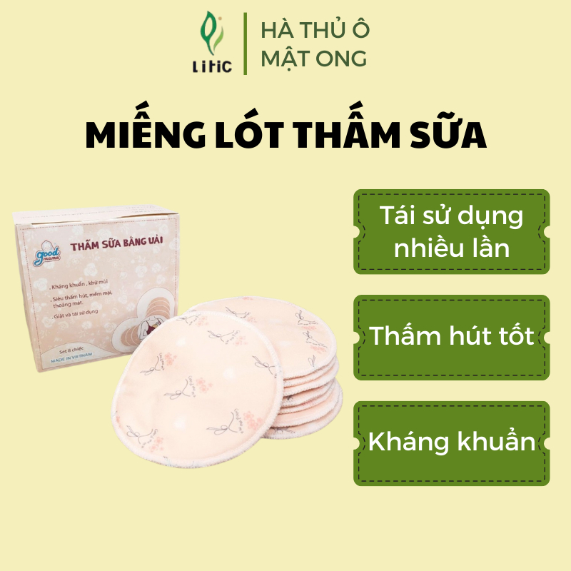 Miếng lót thấm sữa goodmama - siêu thấm, vệ sinh, cao cấp cho mẹ- giặt và sử dụng nhiều lần GLTS
