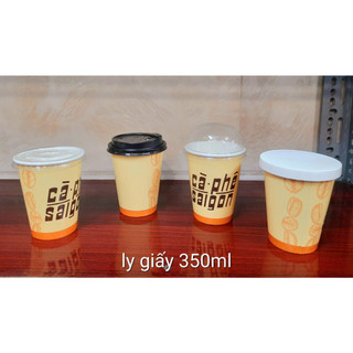 50 Ly Giấy 12oz 350ML 2PE (có nắp hoặc không nắp)   (giao hình ngẫu nhiên)