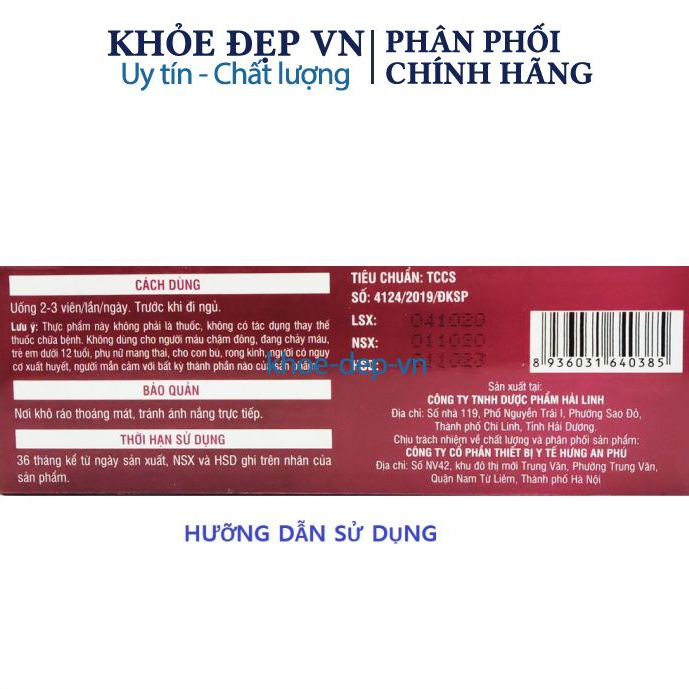 Viên uống ăn ngon ngủ ngon An Hưng bổ sung vitamin tổng hợp giúp cơ thể khỏe mạnh hộp 60 viên