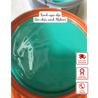 Sơn chậu cảnh màu xanh ngọc đẹp hôp 1 lit Sơn chậu kiểng