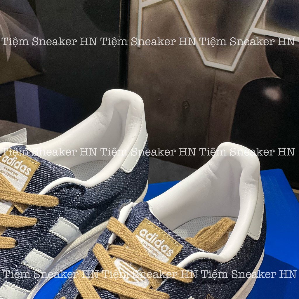 Giày Thể Thao  Adidas Superstar Navy White Giày Vải Da Bò Dây Vàng