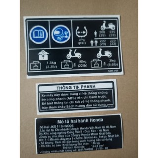 Bộ tem thông số Sh Mode new