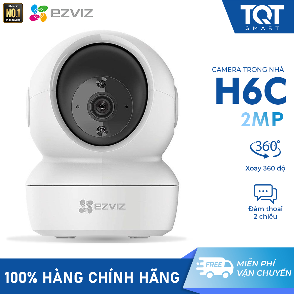 Camera H6C EZVIZ 2MP Wifi Không Dây, Quay Quét 360, Ban Đêm Hồng Ngoại - TQT SMART